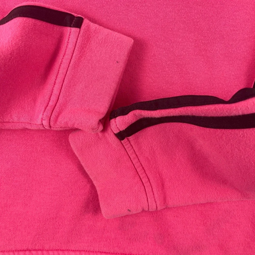 Adidas Girls M 10/12 Pink Hooded Sweatshirt 3-Stripe Logo Pullover Hoodie